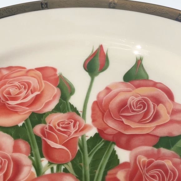 Gorham True Vintage Fine China Porcelain 1976 Cathedral Pink Roses Art Plate - Picture 12 of 16